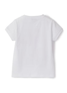 Girls | Short Sleeve T-Shirt with Aloha Print | White Stone Grey