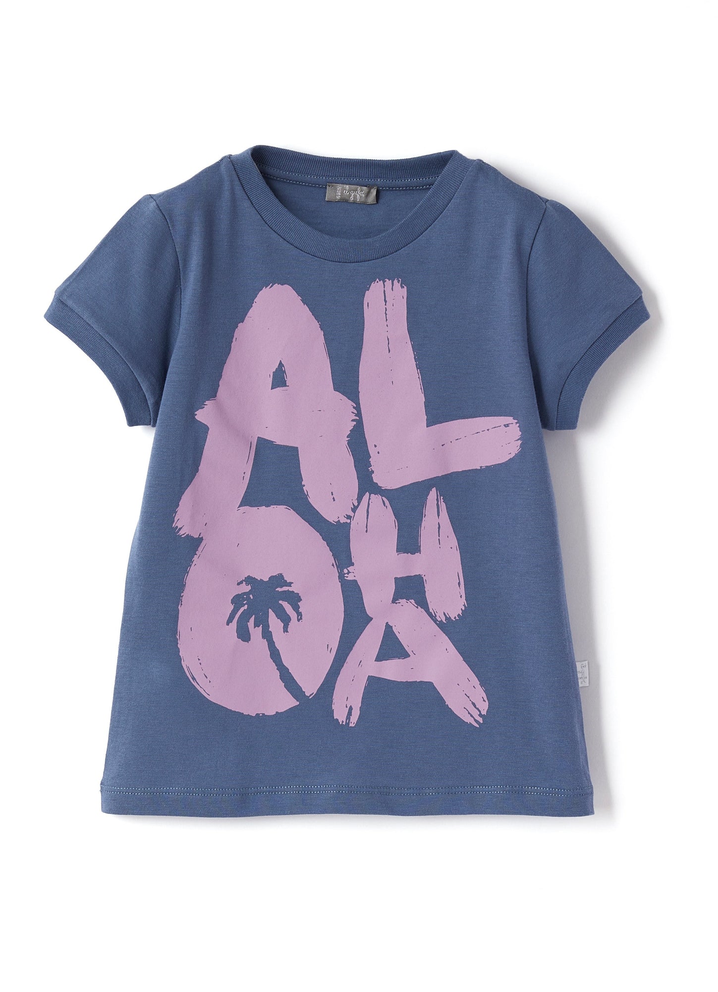 Girls | Short Sleeve T-Shirt with Aloha Print | Pioggia Ibisco