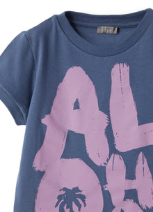 Girls | Short Sleeve T-Shirt with Aloha Print | Pioggia Ibisco