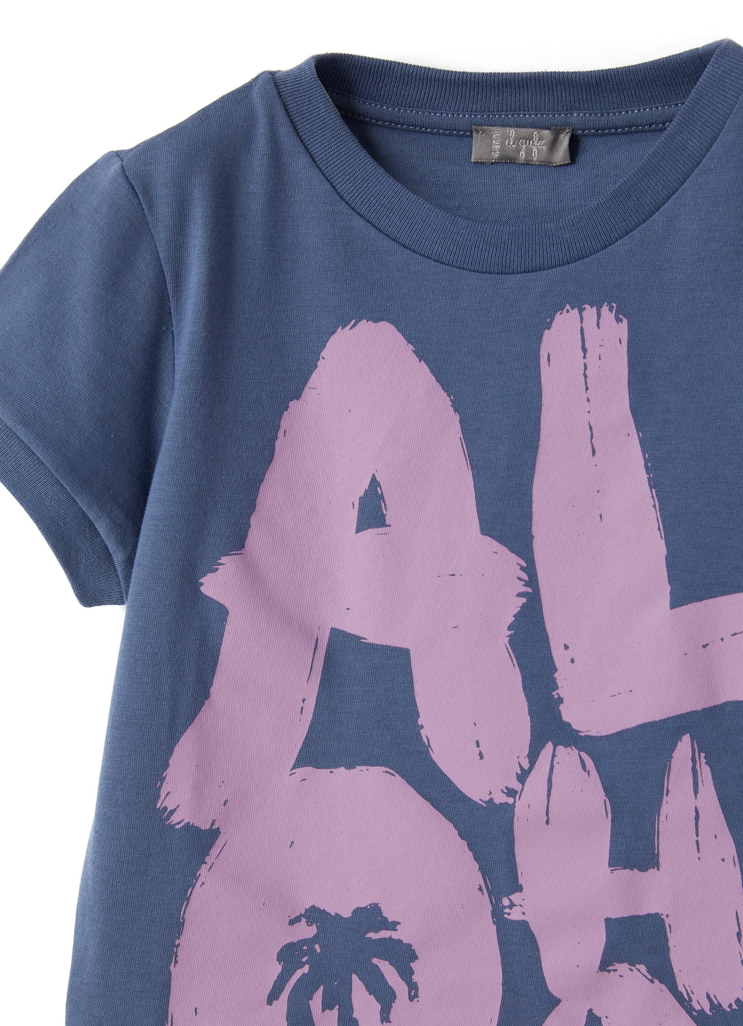 Girls | Short Sleeve T-Shirt with Aloha Print | Pioggia Ibisco