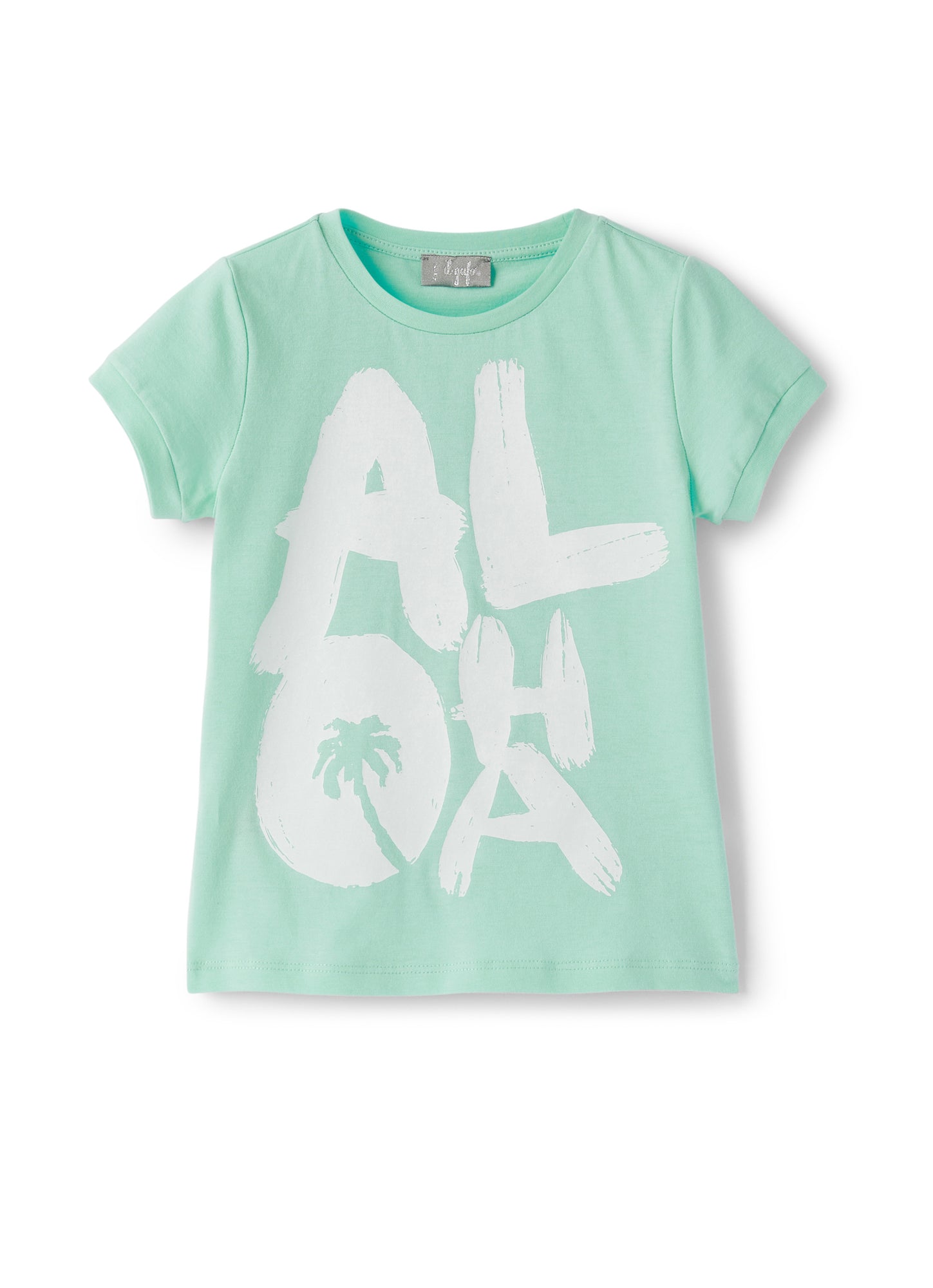 Girls | Short Sleeve T-Shirt with Aloha Print | Lake Snow White