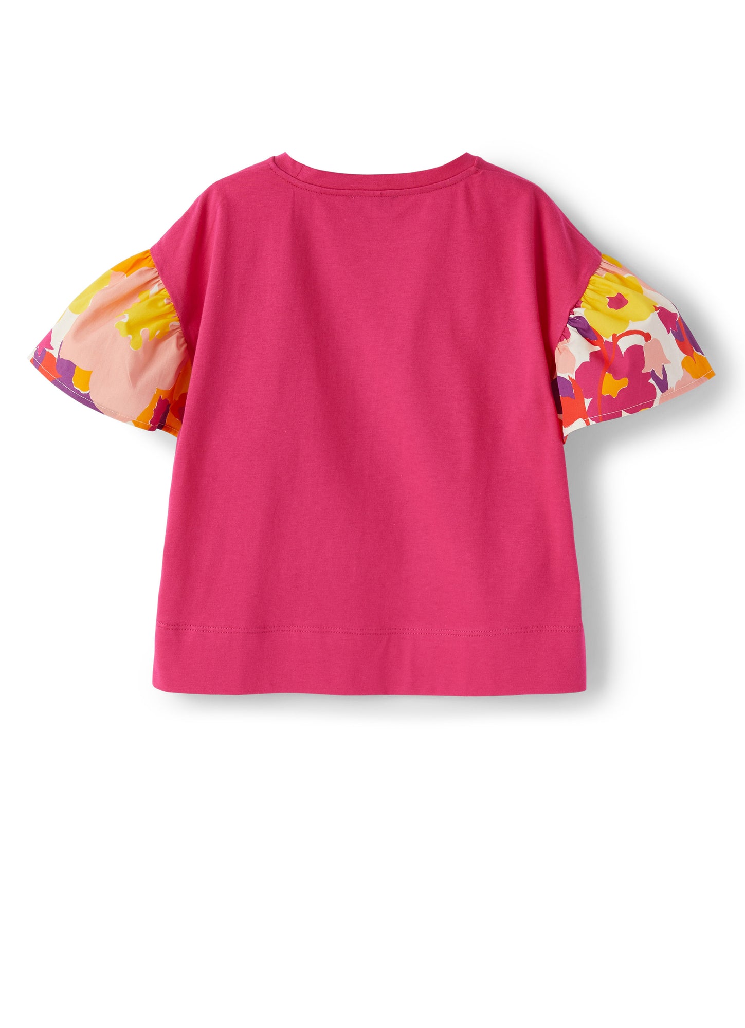 Long Sleeves T-Shirt with Flounce | Pitaya/Aragosta