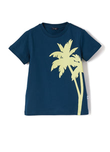 Boys | Short Sleeve T-Shirt with Palm Tree Print | Baia Luce