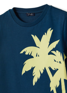 Boys | Short Sleeve T-Shirt with Palm Tree Print | Baia Luce
