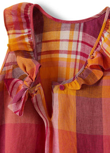 Girls | Check Pattern Sleeveless Dress | Pitaya