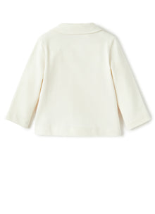Piquet Cotton Blazer | Shell White