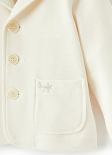 Piquet Cotton Blazer | Shell White
