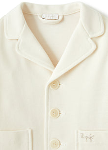 Piquet Cotton Blazer | Shell White