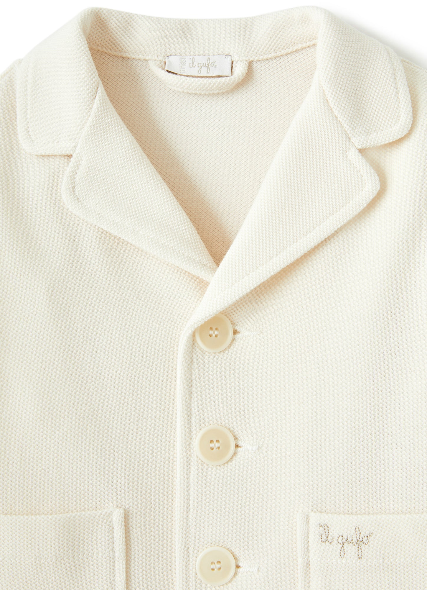 Piquet Cotton Blazer | Shell White