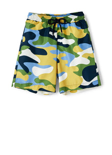 Camouflage Print Swim Suit | Blue