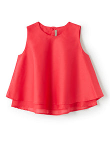 Voile Flared Top | Rosso Carminio