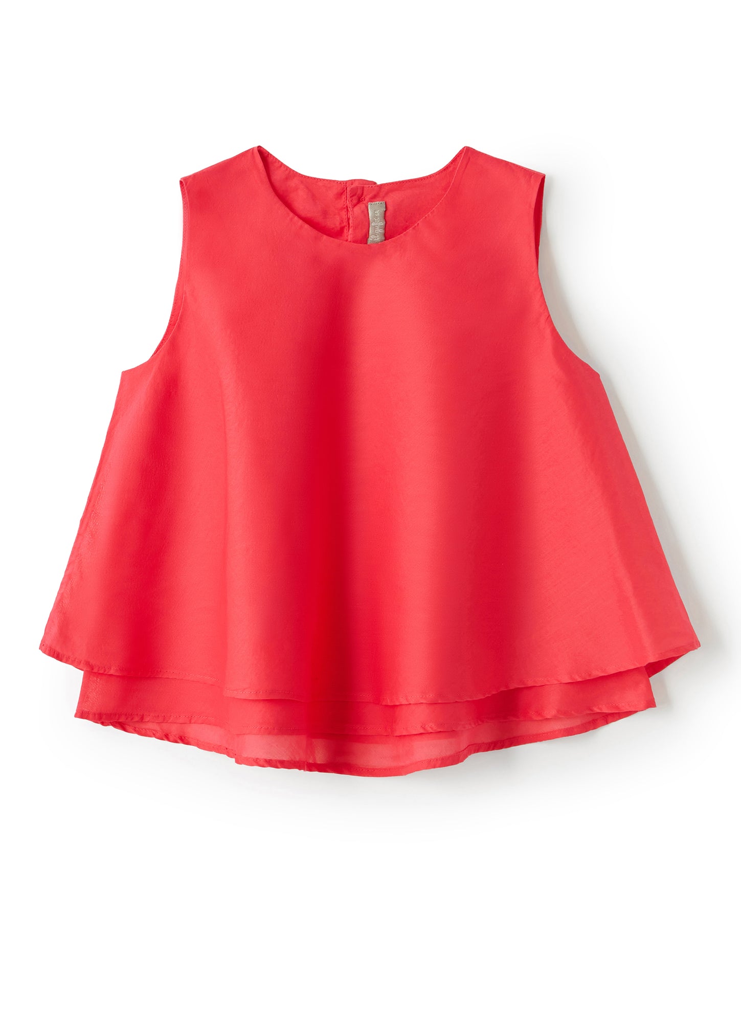 Girls | Voile Flared Top | Red Carminio