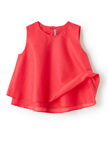 Voile Flared Top | Rosso Carminio