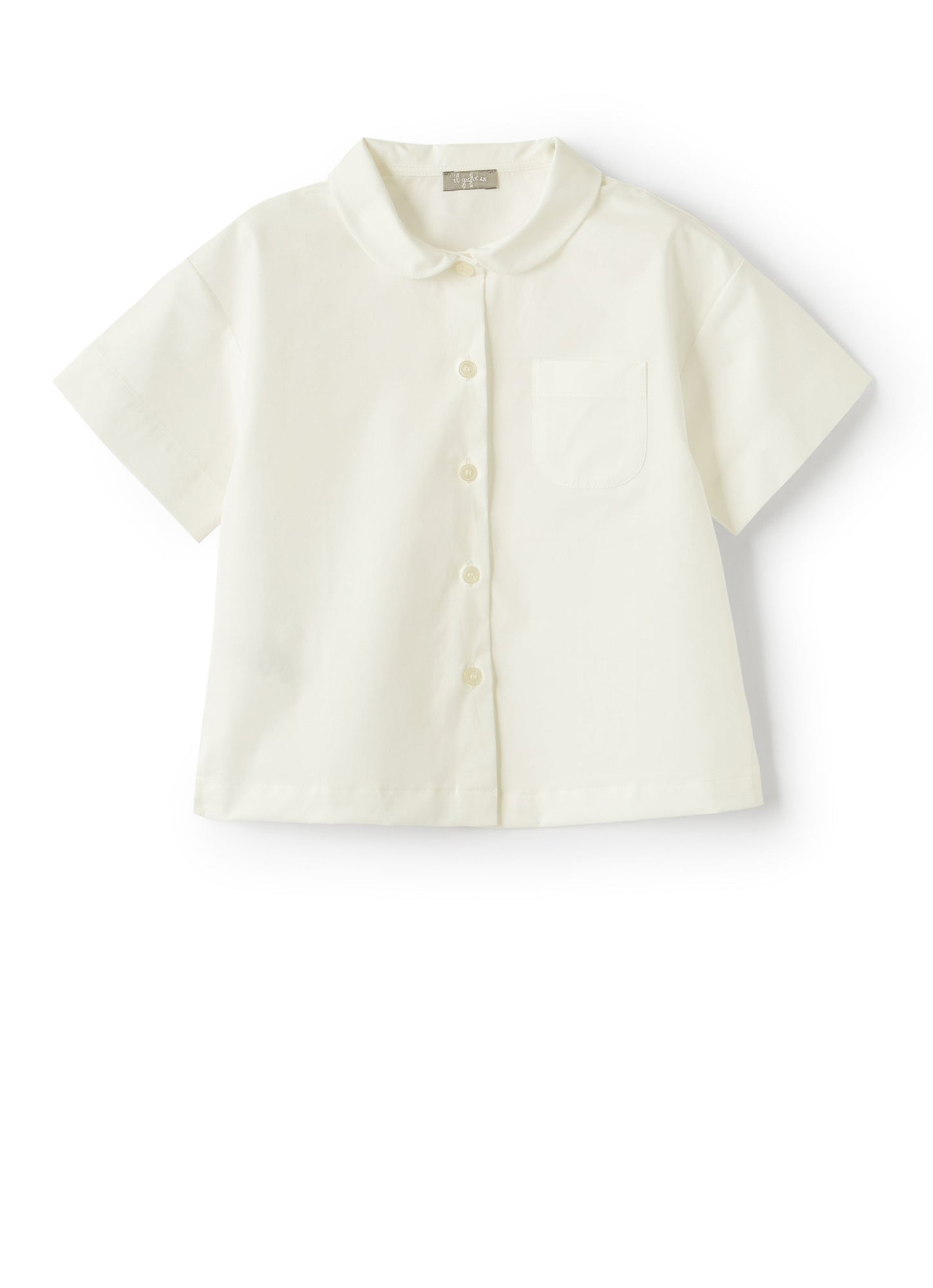 Girls | Cotton Shirt with Breast Pocket | White
