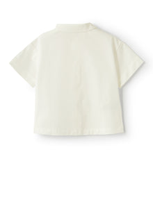 Cotton Shirt with Breast Pocket | White