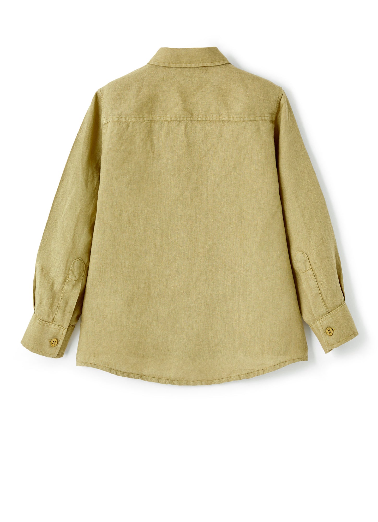 Khaki Linen Regular Fit Shirt | Cachi