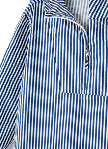 Striped Shirt with Hood | White/Blue