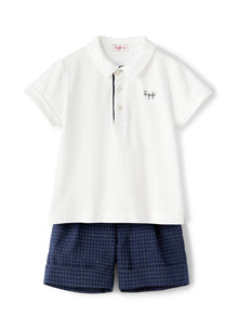 Checked Seersucker Suit | Bianco/Blue Quadretto