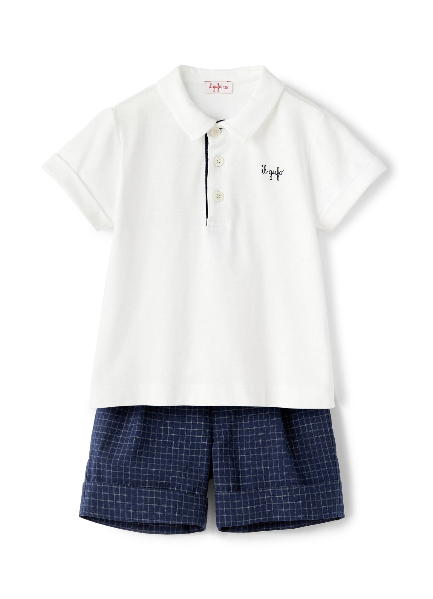 Baby Boys | Checked Seersucker Suit | White Blue Quadretto