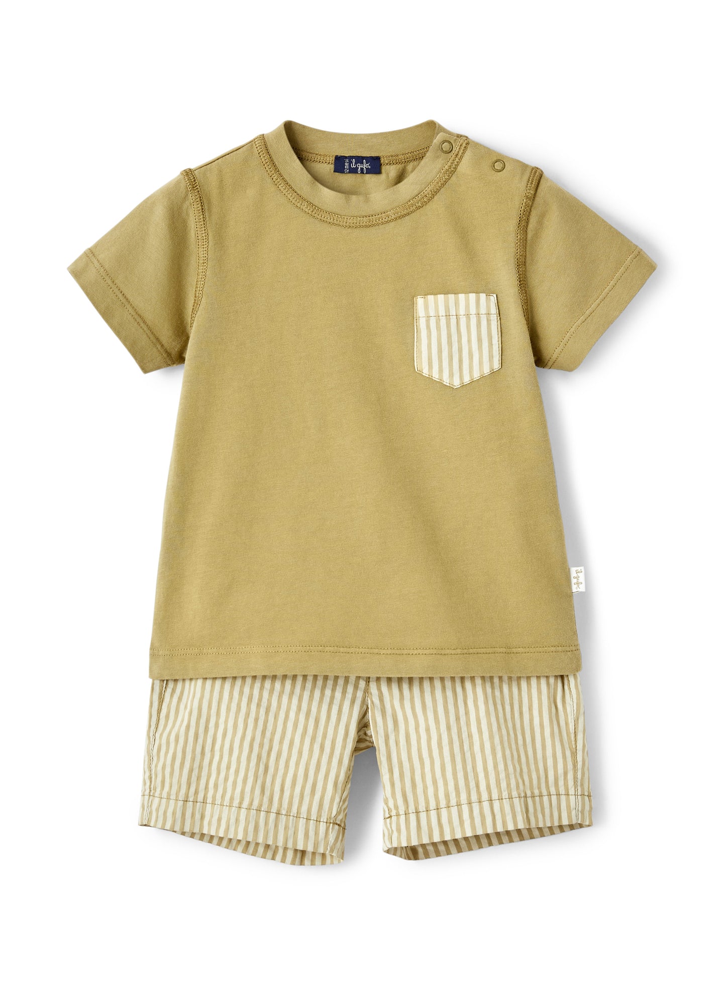 Striped Khaki Seersucker Suit | Cachi/Bianco