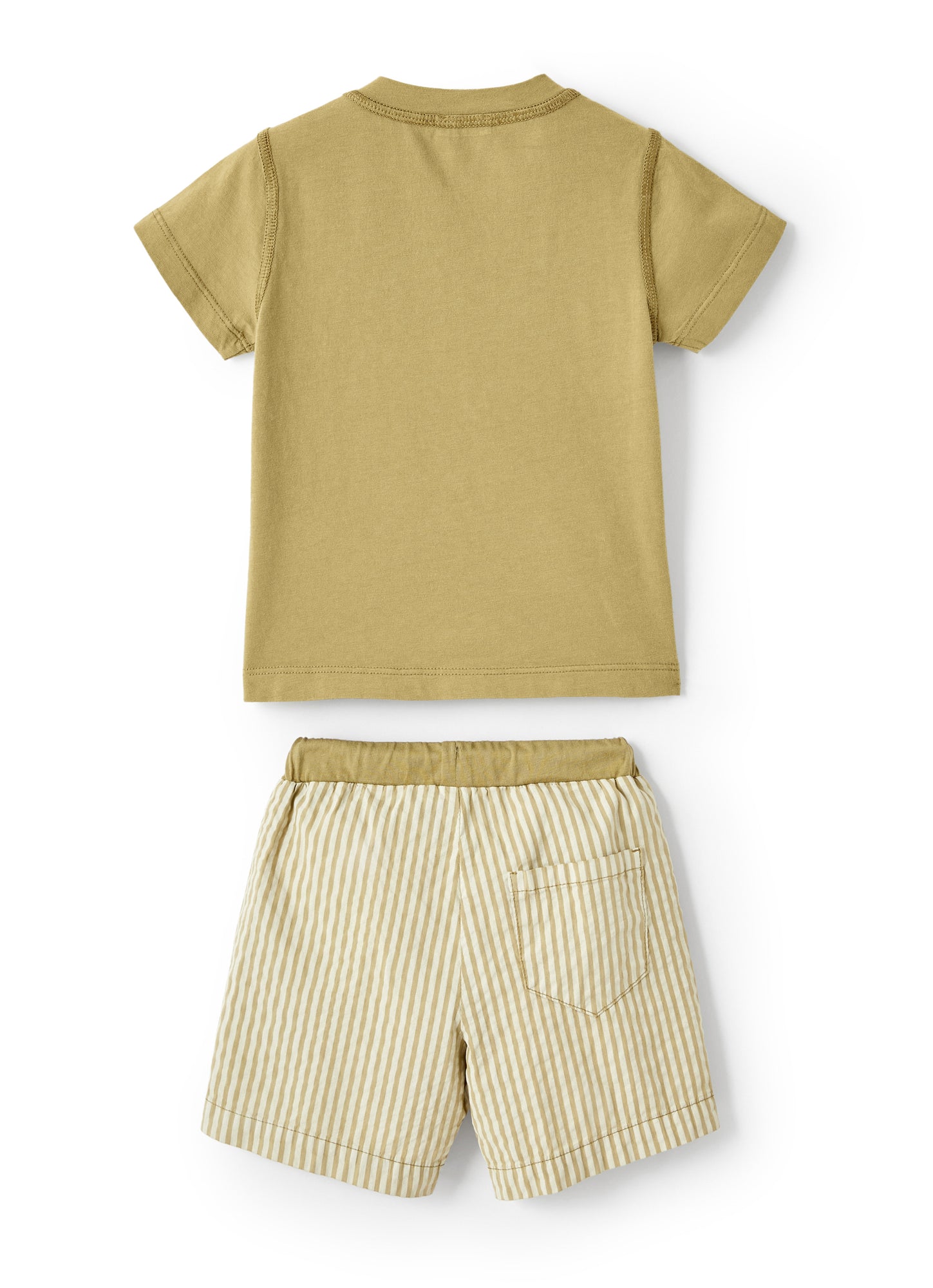 Striped Khaki Seersucker Suit | Cachi/Bianco