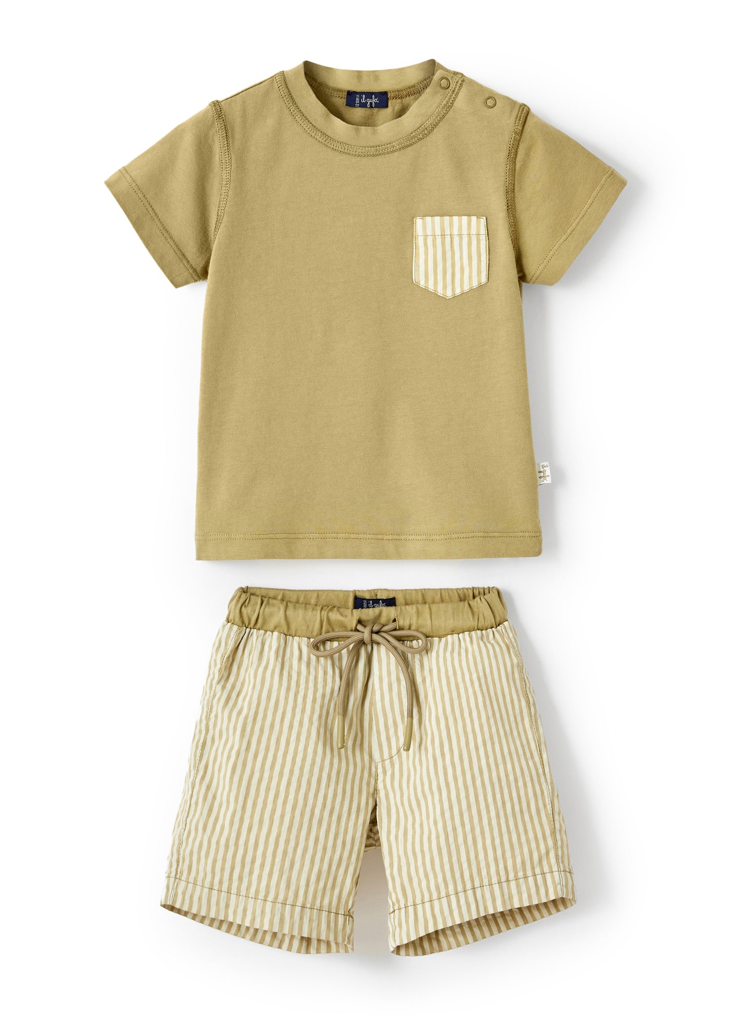 Striped Khaki Seersucker Suit | Cachi/Bianco