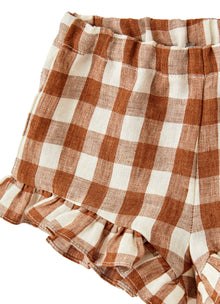 Linen Checked Two-Piece Suit | Latte/Caramello