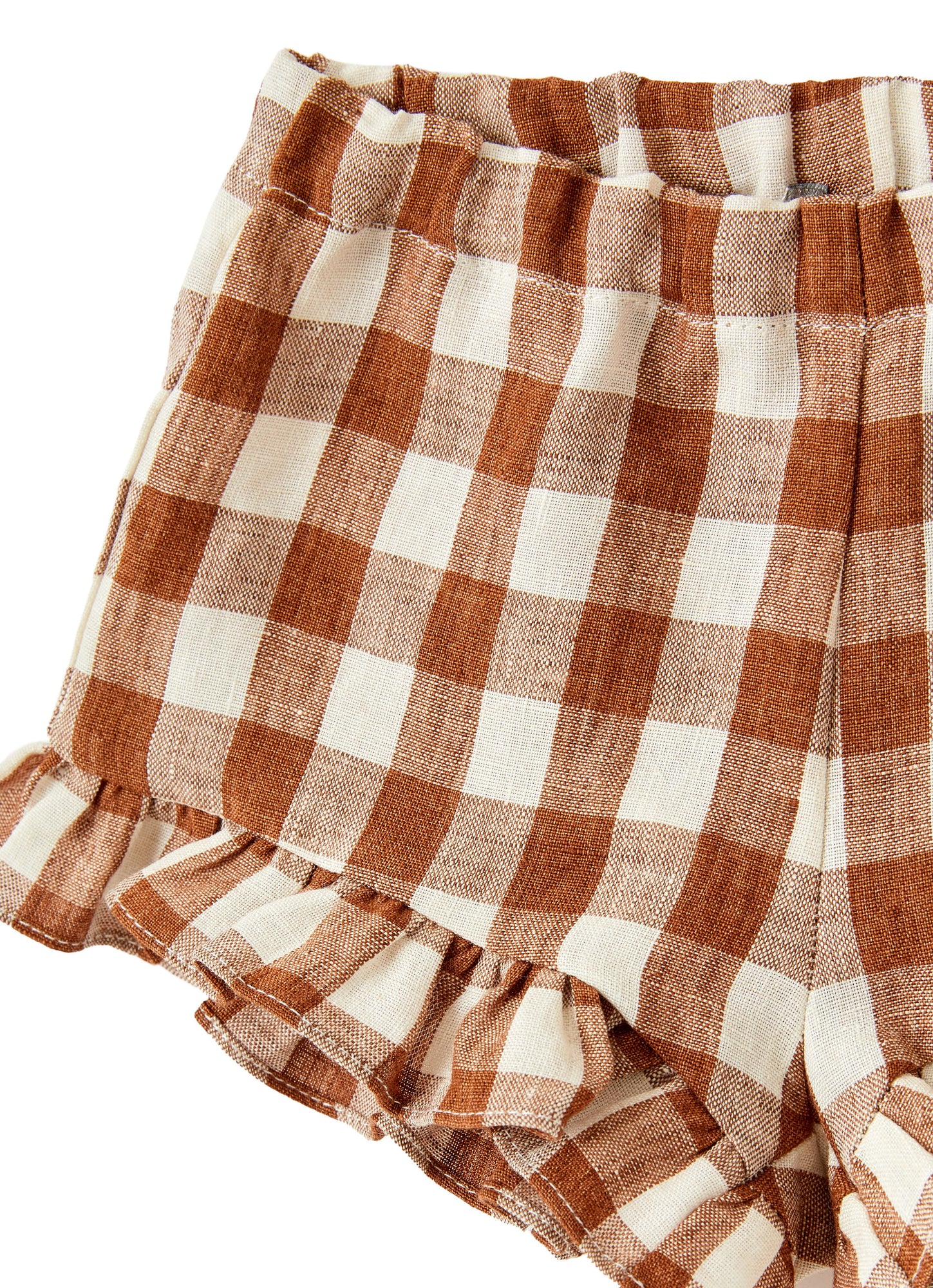 Linen Checked Two-Piece Suit | Latte/Caramello