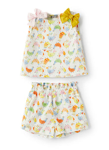 Patterned Organic Cotton Suit | Arancio