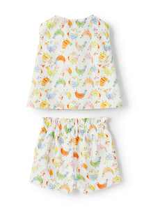 Patterned Organic Cotton Suit | Arancio
