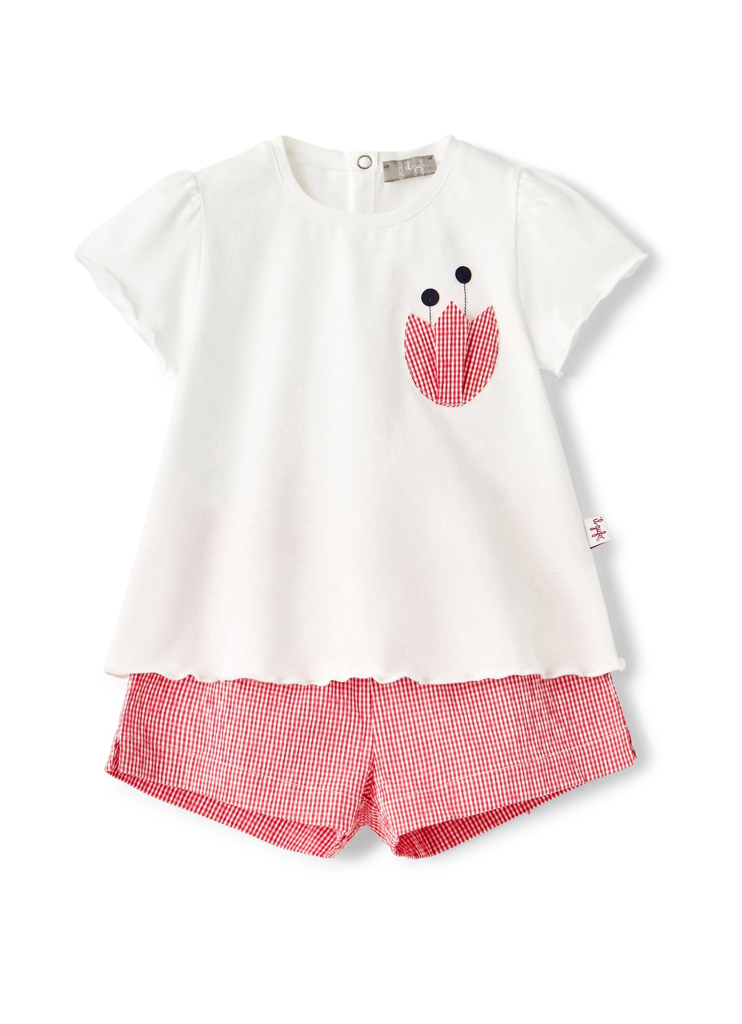 Micro Vichy Check Suit | White/Strawberry Red