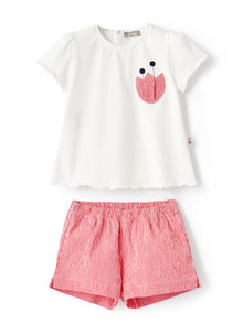 Micro Vichy Check Suit | White/Strawberry Red