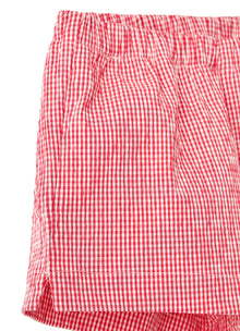 Micro Vichy Check Suit | White/Strawberry Red