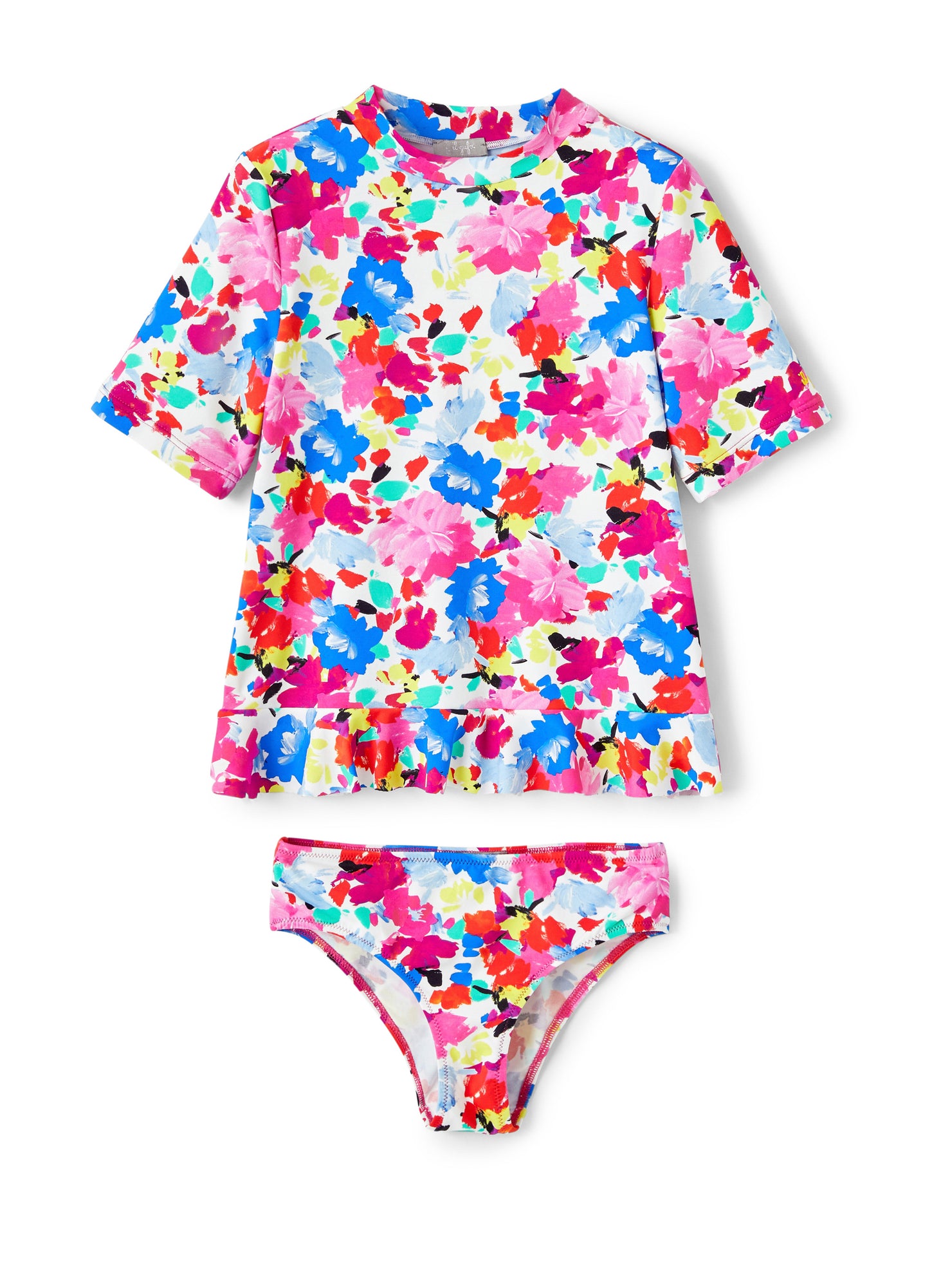 Girls | Flowers Patterned Bikini | Multicolor