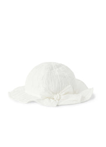 Cotton Froisse Hat | White