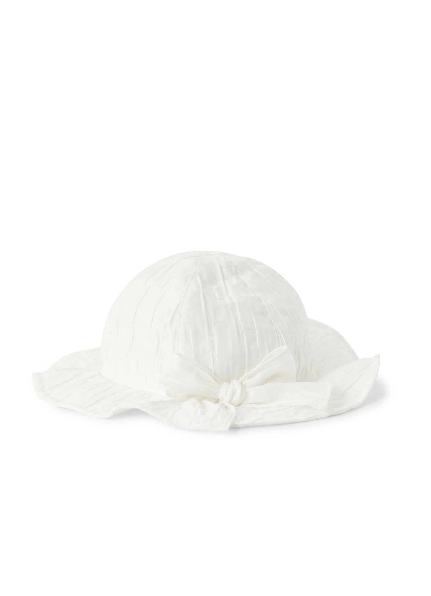 Cotton Froisse Hat | White