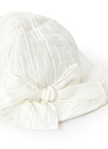 Cotton Froisse Hat | White