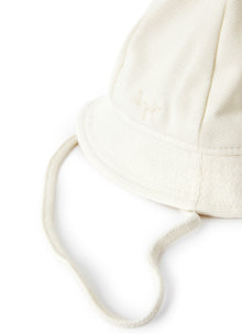 Piquet Cotton Newborn Baby Hat | Shell White