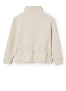 Bonded Sweatshirt with Drawstring | Stone/Rosa Fluorescente
