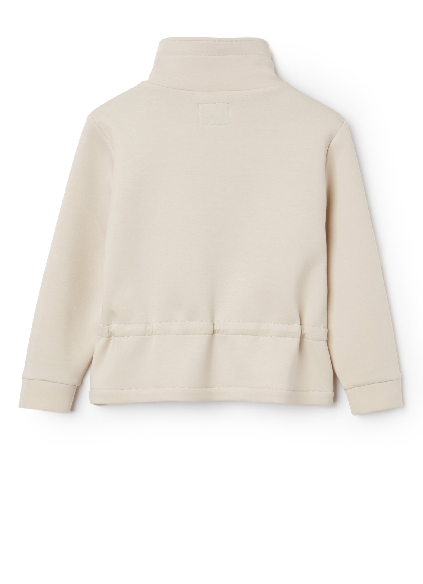 Bonded Sweatshirt with Drawstring | Stone/Rosa Fluorescente