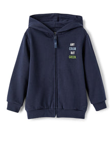 Sweatshirt with Hood And Front Zip | Blue/Azzurro