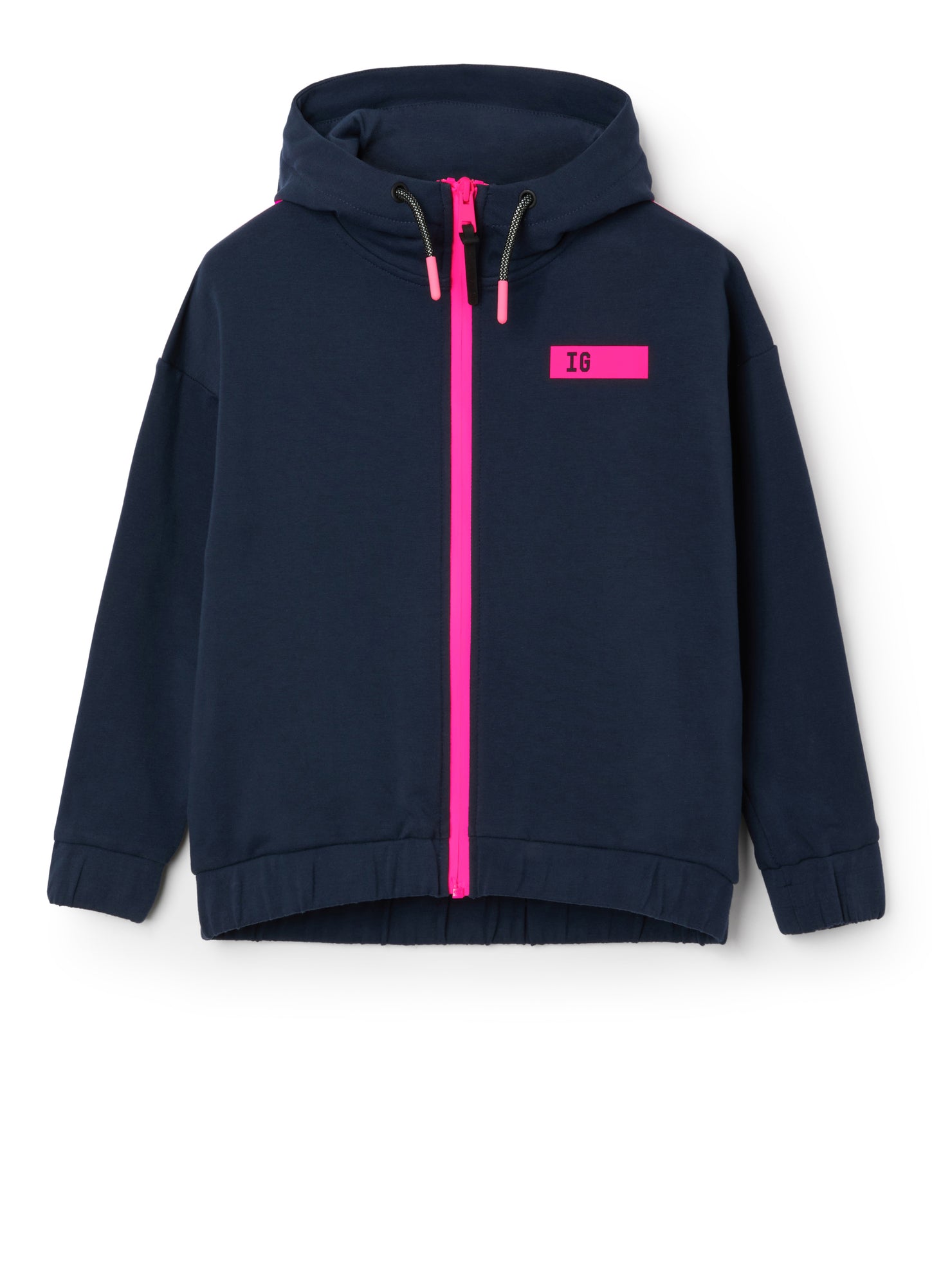 Sweatshirt with Taping | Blue/Rosa Fluorescente