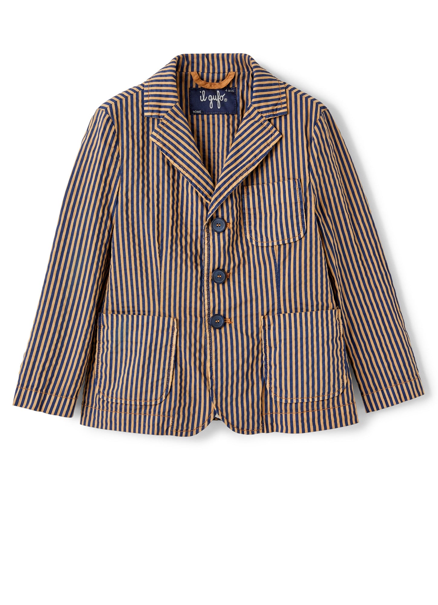 Boys | Technical Effect Seersucker Blazer | Crusca Blue Aperto