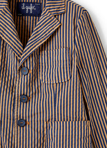 Technical Effect Seersucker Blazer | Crusca/Blue Aperto