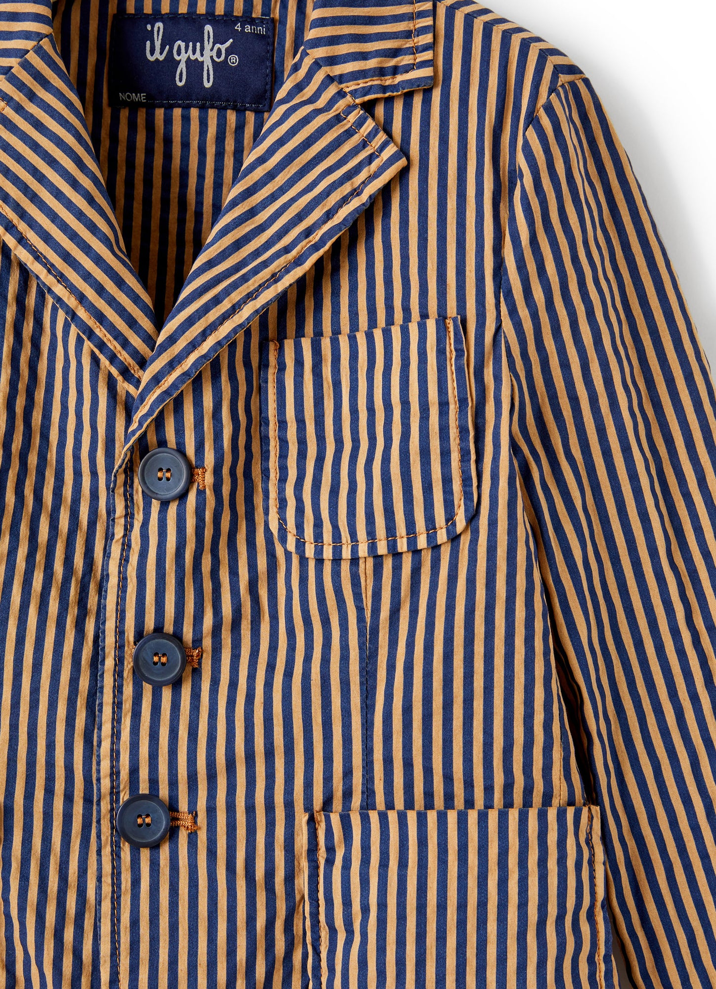 Technical Effect Seersucker Blazer | Crusca/Blue Aperto