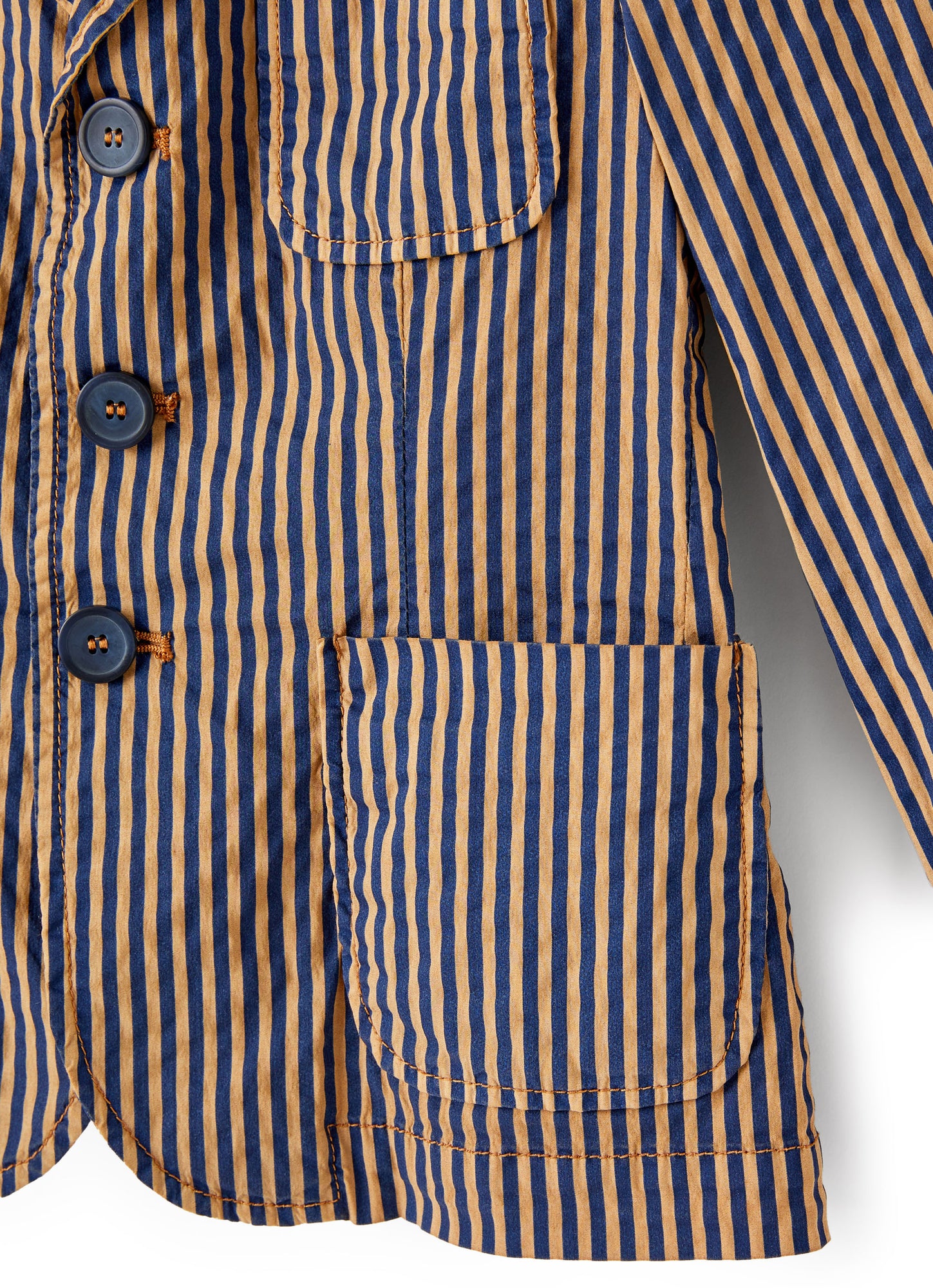 Technical Effect Seersucker Blazer | Crusca/Blue Aperto