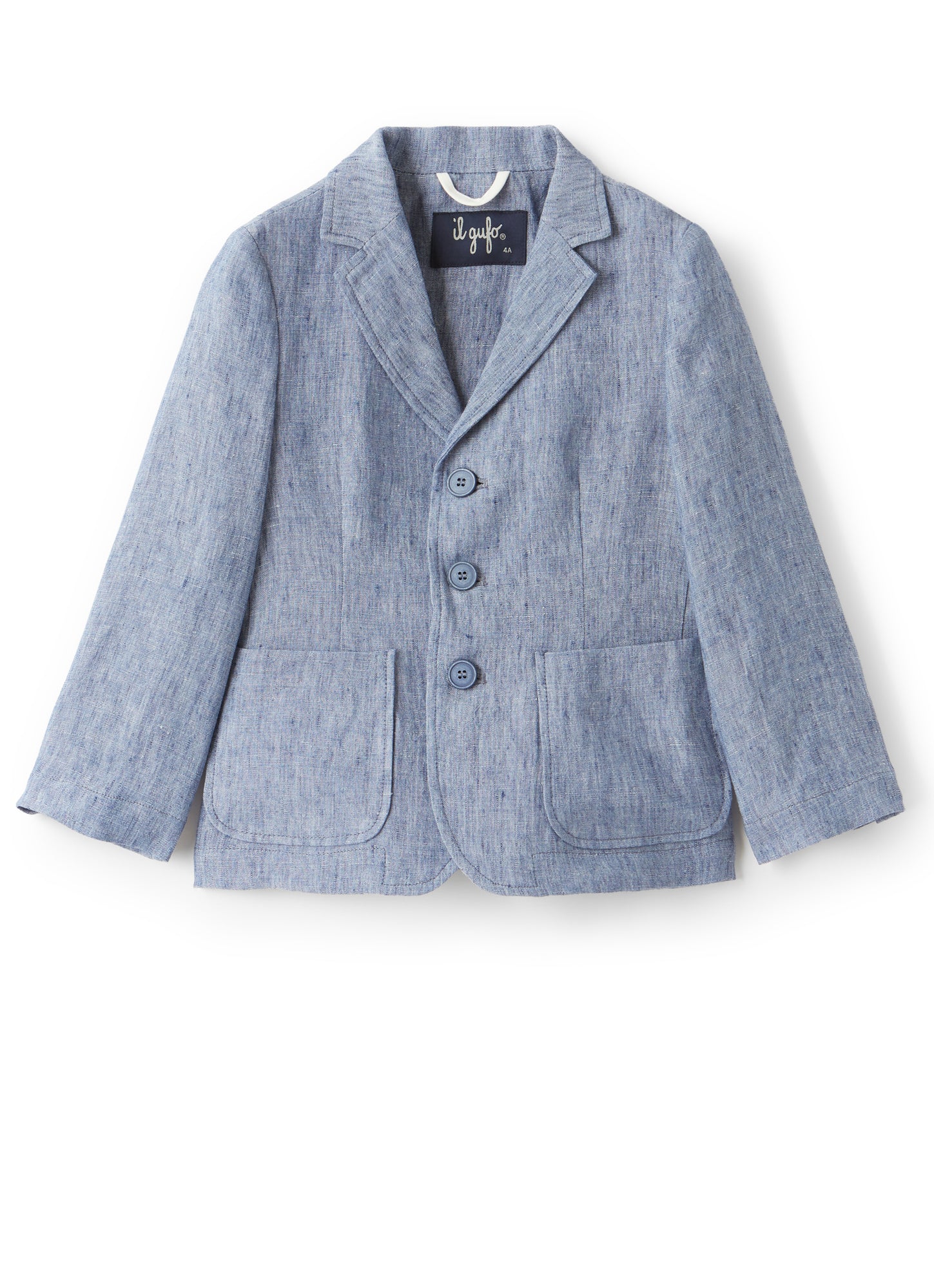 Light 100% Linen Jacket | Celeste Scuro
