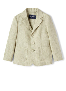 Khaki 100% Linen Jacket | Cachi