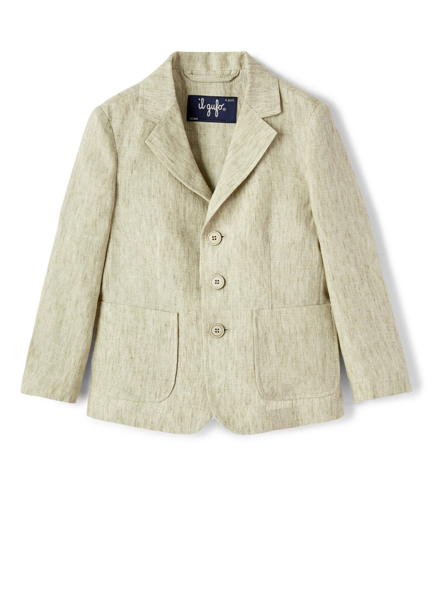 Khaki 100% Linen Jacket | Cachi