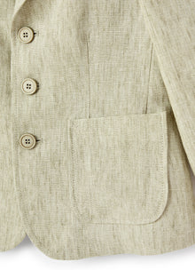 Khaki 100% Linen Jacket | Cachi